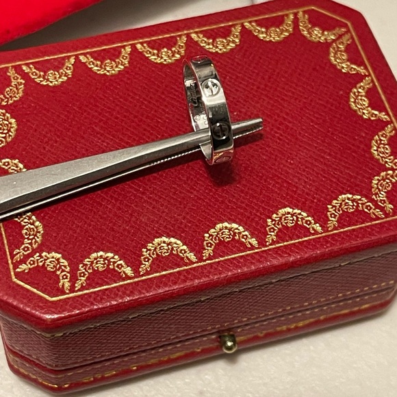 Cartier Love Wedding Band Size 5.25 White Gold - Picture 4 of 13